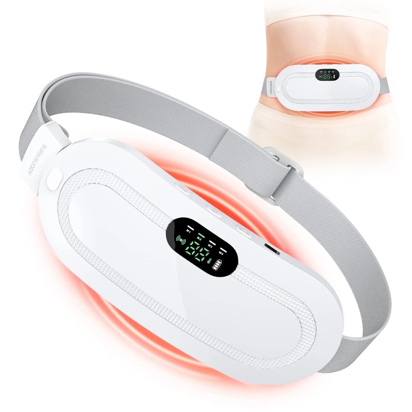 Portable Heating Pad for Period Comfort,1800Mah Cordless Period Heating Pad,3 Massage Modes Menstrual Heating Pad,Electric Rapid Fast Heating Period Comfort Heating Pad, Gifts for Women & Girl,White