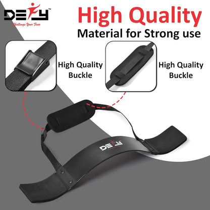 DEFY Arm Blaster for Biceps and Triceps Adjustable Curl Support with Durable 7Mm Aluminum Plate and Neck Pad for Strength Training Bodybuilding Isolator Curl Machine