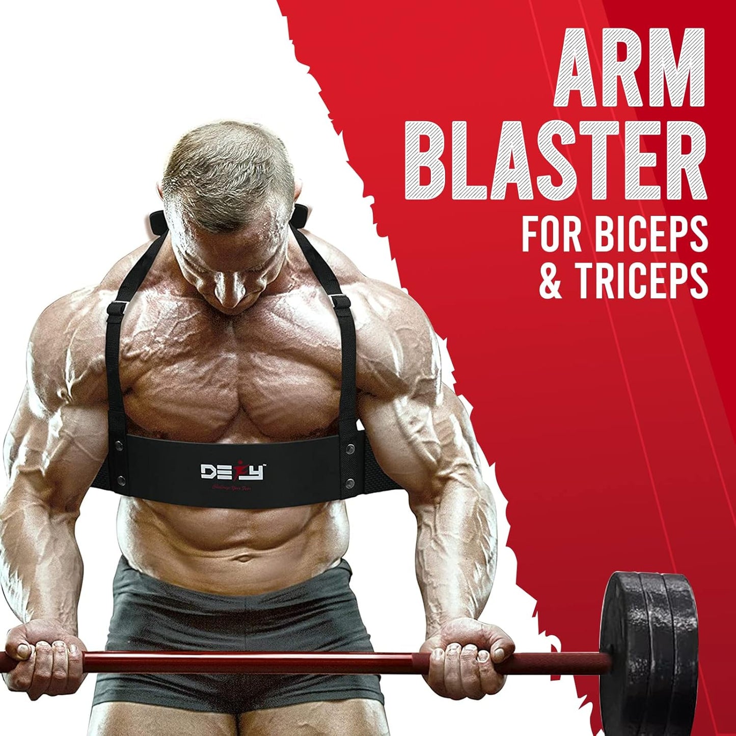 DEFY Arm Blaster for Biceps and Triceps Adjustable Curl Support with Durable 7Mm Aluminum Plate and Neck Pad for Strength Training Bodybuilding Isolator Curl Machine