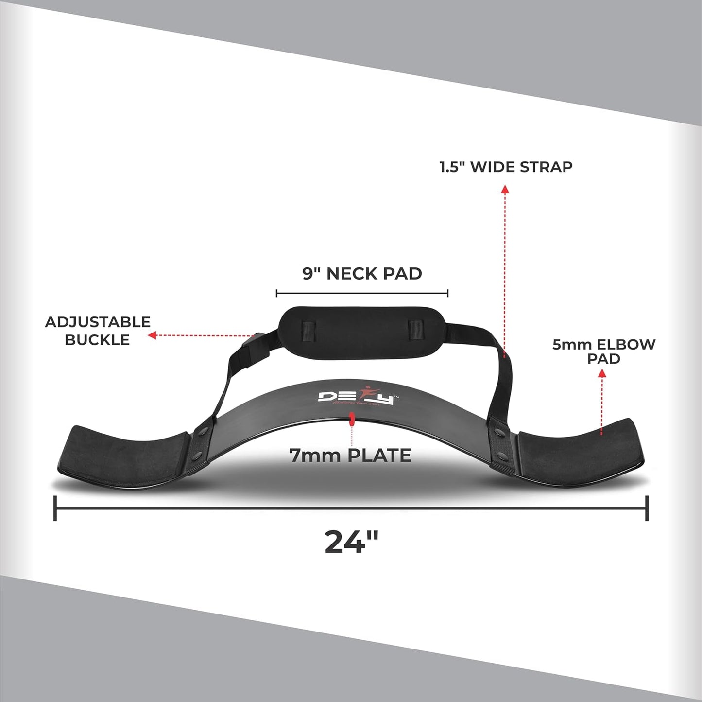 DEFY Arm Blaster for Biceps and Triceps Adjustable Curl Support with Durable 7Mm Aluminum Plate and Neck Pad for Strength Training Bodybuilding Isolator Curl Machine