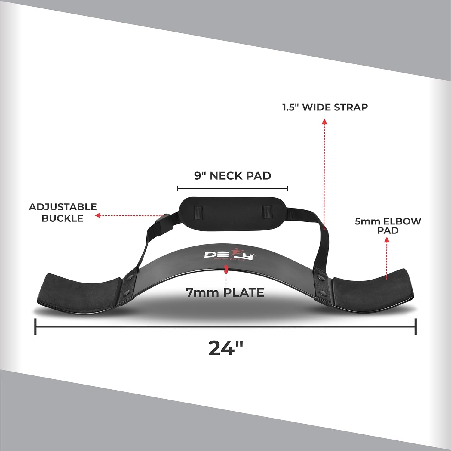 DEFY Arm Blaster for Biceps and Triceps Adjustable Curl Support with Durable 7Mm Aluminum Plate and Neck Pad for Strength Training Bodybuilding Isolator Curl Machine