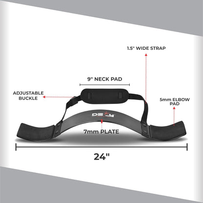 DEFY Arm Blaster for Biceps and Triceps Adjustable Curl Support with Durable 7Mm Aluminum Plate and Neck Pad for Strength Training Bodybuilding Isolator Curl Machine